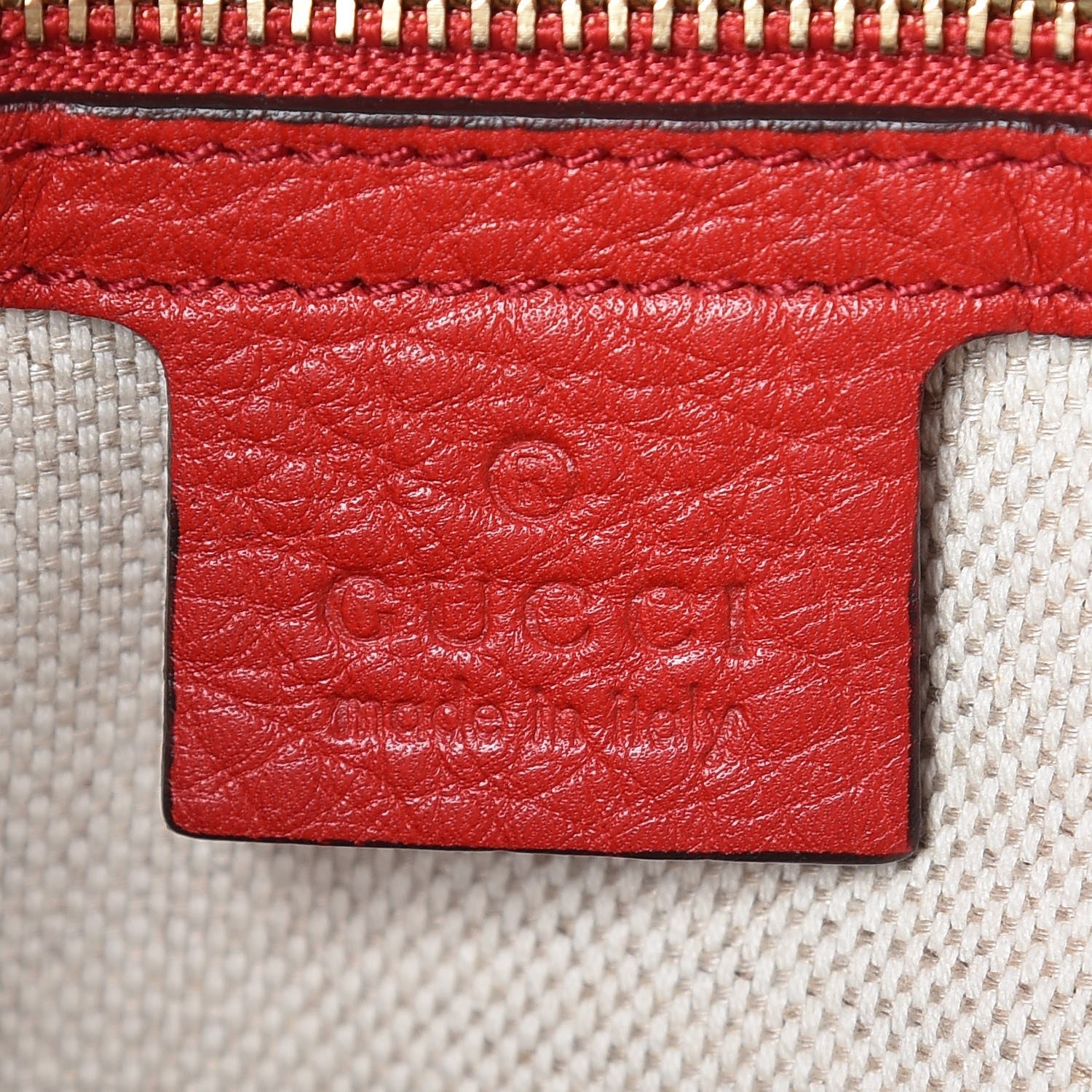 Gucci Pebbled Calfskin Medium Soho Chain Shoulder Bag Tabasco Red 6 of 11