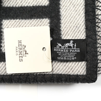 Hermes Wool Cashmere Avalon Blanket Ecru Gris Fonce 3 of 3