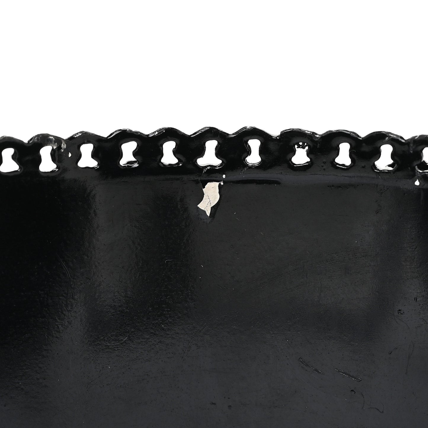 Enamel Flower Chain Choker Necklace Ruthenium Black