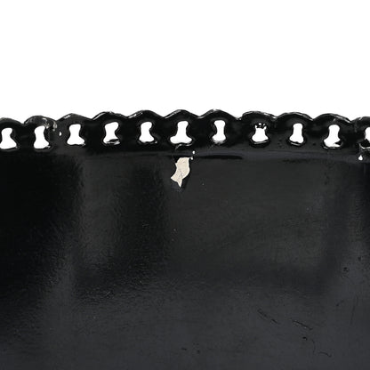 Chanel Enamel Flower Chain Choker Necklace Ruthenium Black 6 of 7