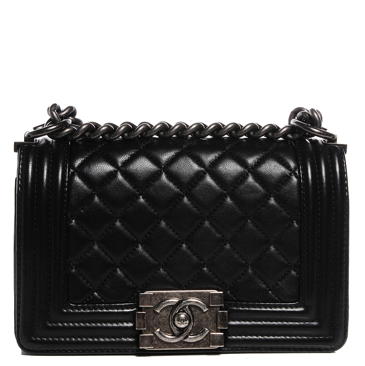 Chanel Lambskin Quilted Small Boy Flap Black 1 of 8