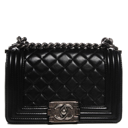 Chanel Lambskin Quilted Small Boy Flap Black 1 of 8