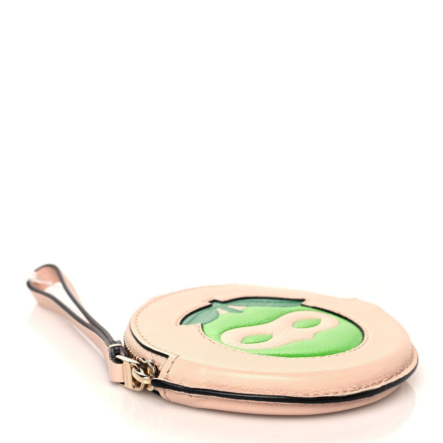 Delvaux Grained Calfskin Visite Masquée Round Coin Purse Nude 4 of 7