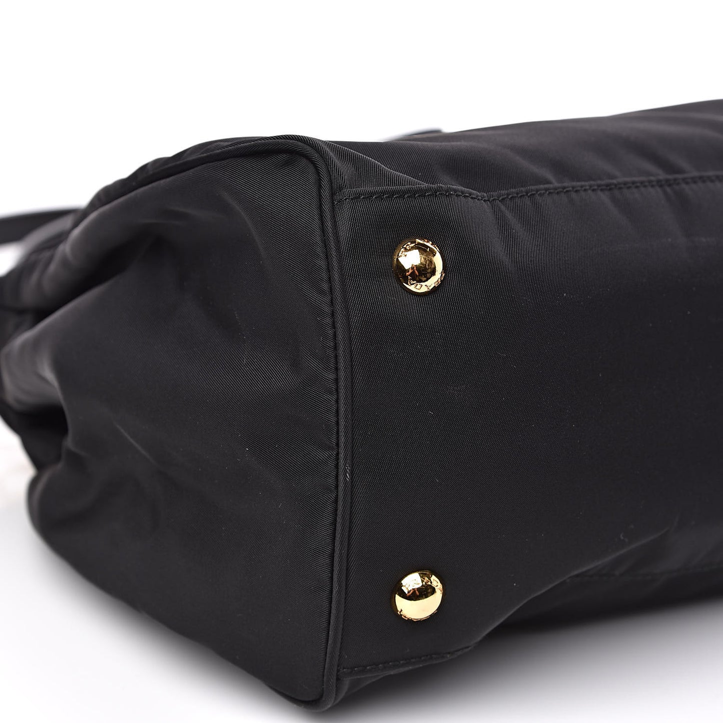 Tessuto Nylon Saffiano Shopping Satchel Black