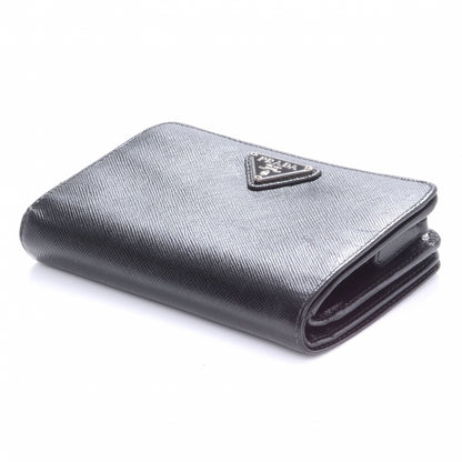 Prada Vitello Daino Compact Wallet Nero Black 4 of 10