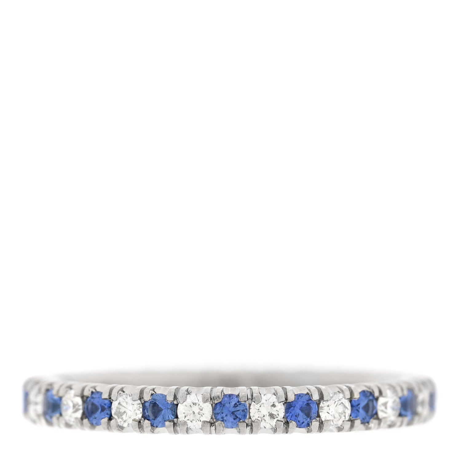 Cartier Platinum Diamond Blue Sapphire 2mm Etincelle de Cartier Wedding Band Ring 48 4.5 1 of 5
