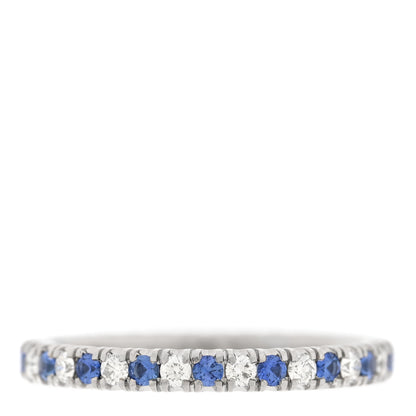Cartier Platinum Diamond Blue Sapphire 2mm Etincelle de Cartier Wedding Band Ring 48 4.5 1 of 5