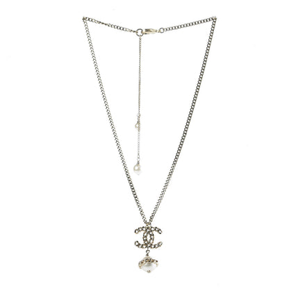 Chanel Chain CC Pearl Drop Necklace Gold 3 of 4