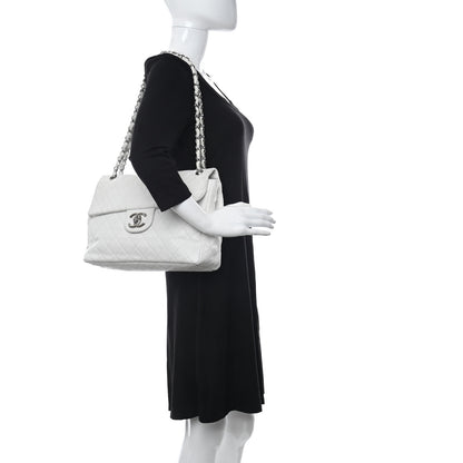Chanel Caviar Quilted Maxi Single Flap White 2 of 11
