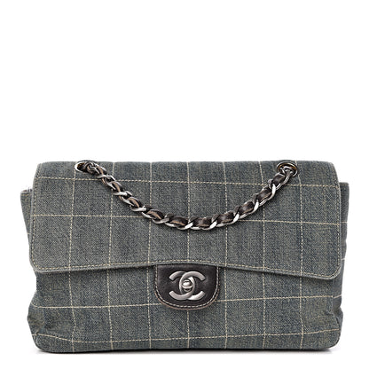 Chanel Denim Chocolate Bar Quilted Flap 1 of 12