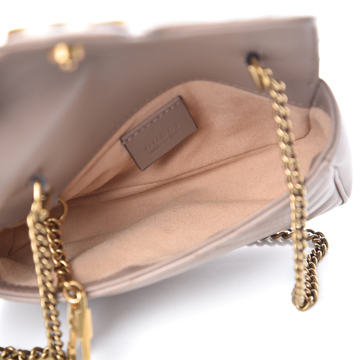 Gucci Calfskin Matelasse Super Mini GG Marmont Shoulder Bag Porcelain Rose 5 of 12