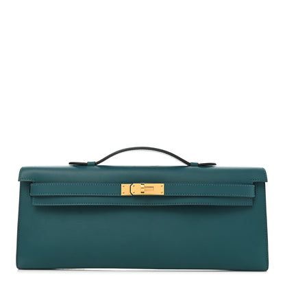 Hermes Swift Kelly Cut Clutch Pochette Vert Bosphore 1 of 7