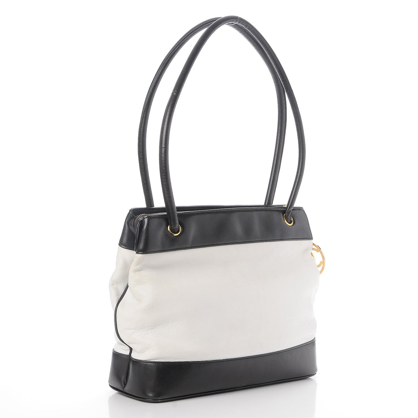 Lambskin CC Tote Black White