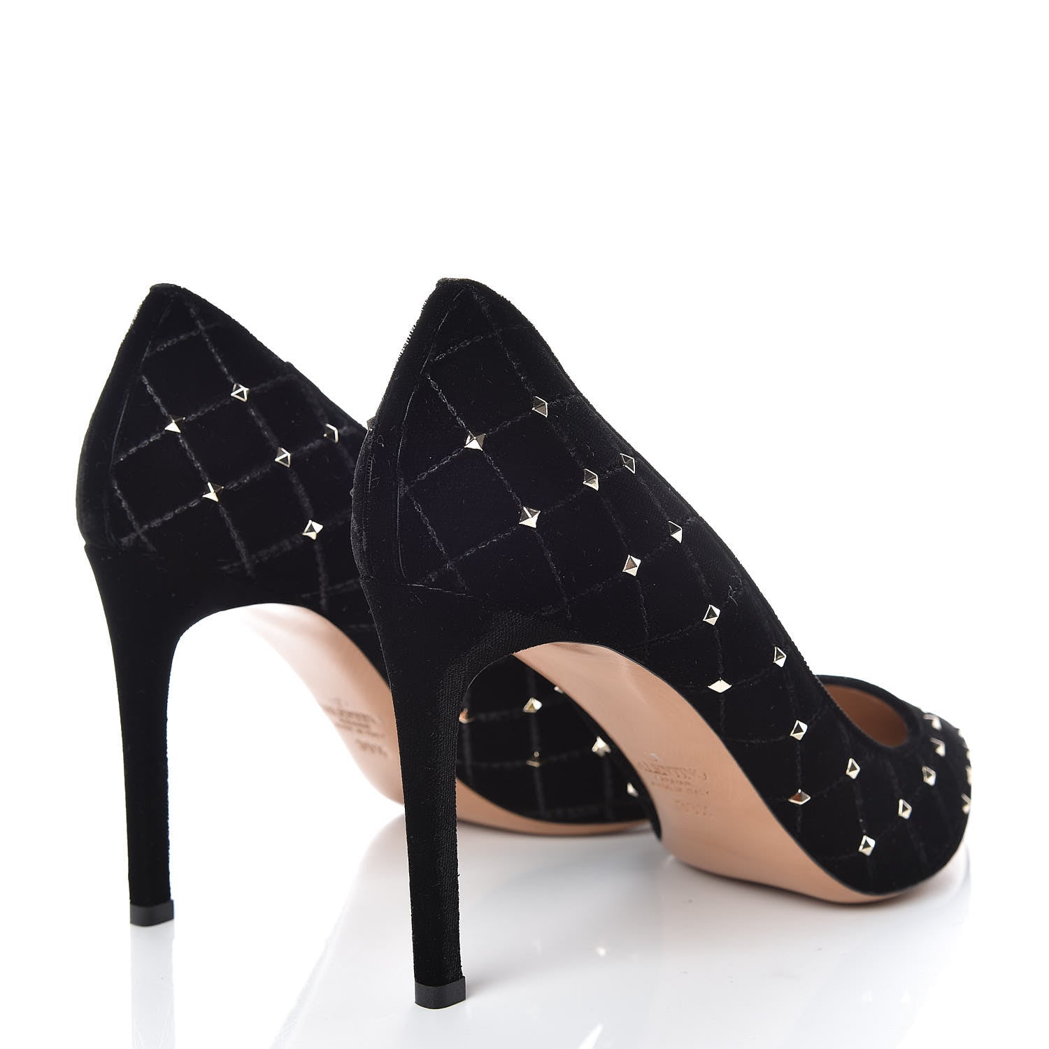 Valentino Garavani Velvet Rockstud Spike 90mm Pumps 39.5 Black 4 of 8