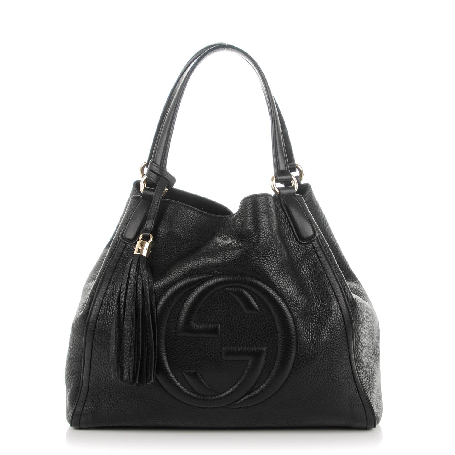 Gucci Pebbled Calfskin Medium Soho Shoulder Bag Black 1 of 7