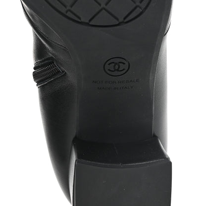 Chanel Stretch Lambskin Cap Toe CC Uniform Short Boots 41 Black 7 of 9
