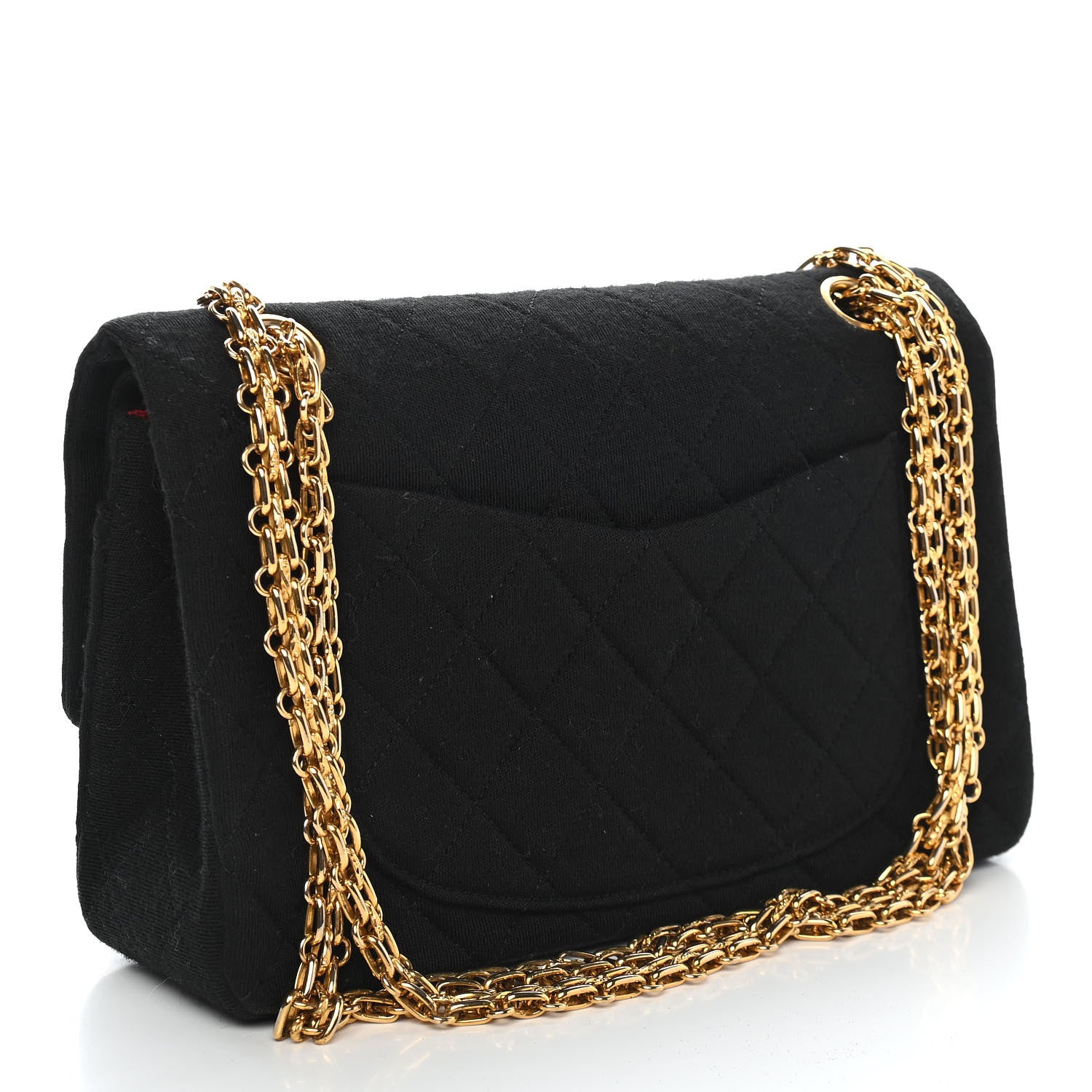 Chanel Jersey Quilted Medium Double Flap Black 3 of 9