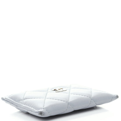 Chanel Lambskin Quilted Card Holder Light Blue 3 of 4