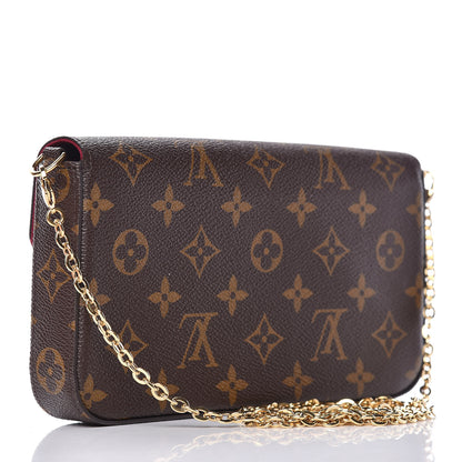 Louis Vuitton Monogram Pochette Felicie Chain Wallet Fuchsia 4 of 13