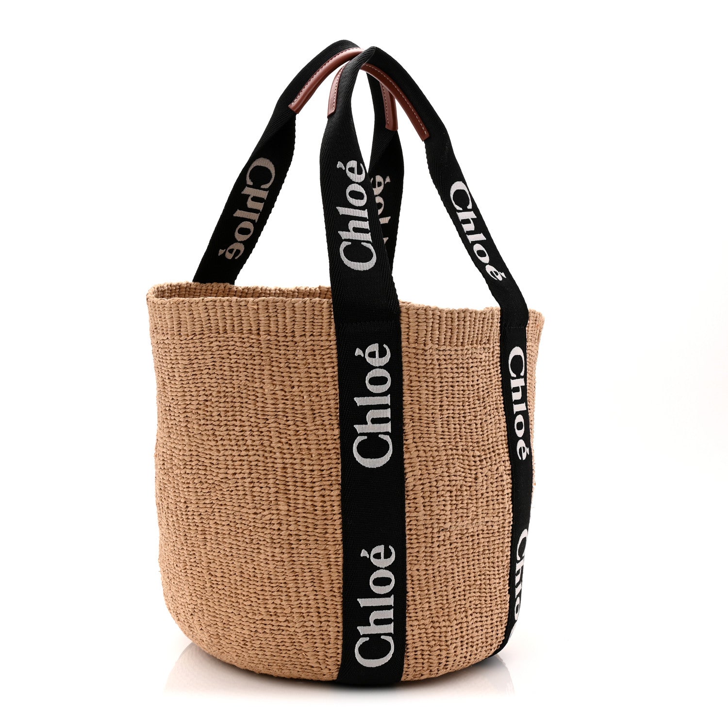 Chloe X MIFUKO Raffia Large Woody Basket Bag Black Beige 3 of 10
