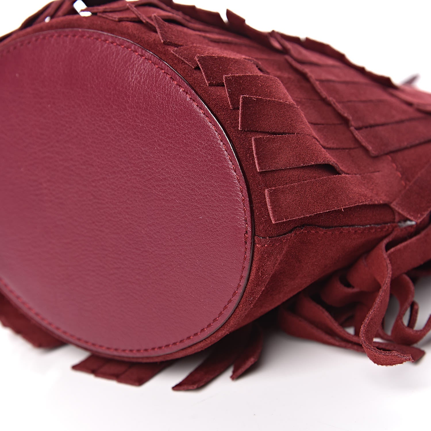Burberry Suede Fringe Mini Bucket Bag Cherry 11 of 12