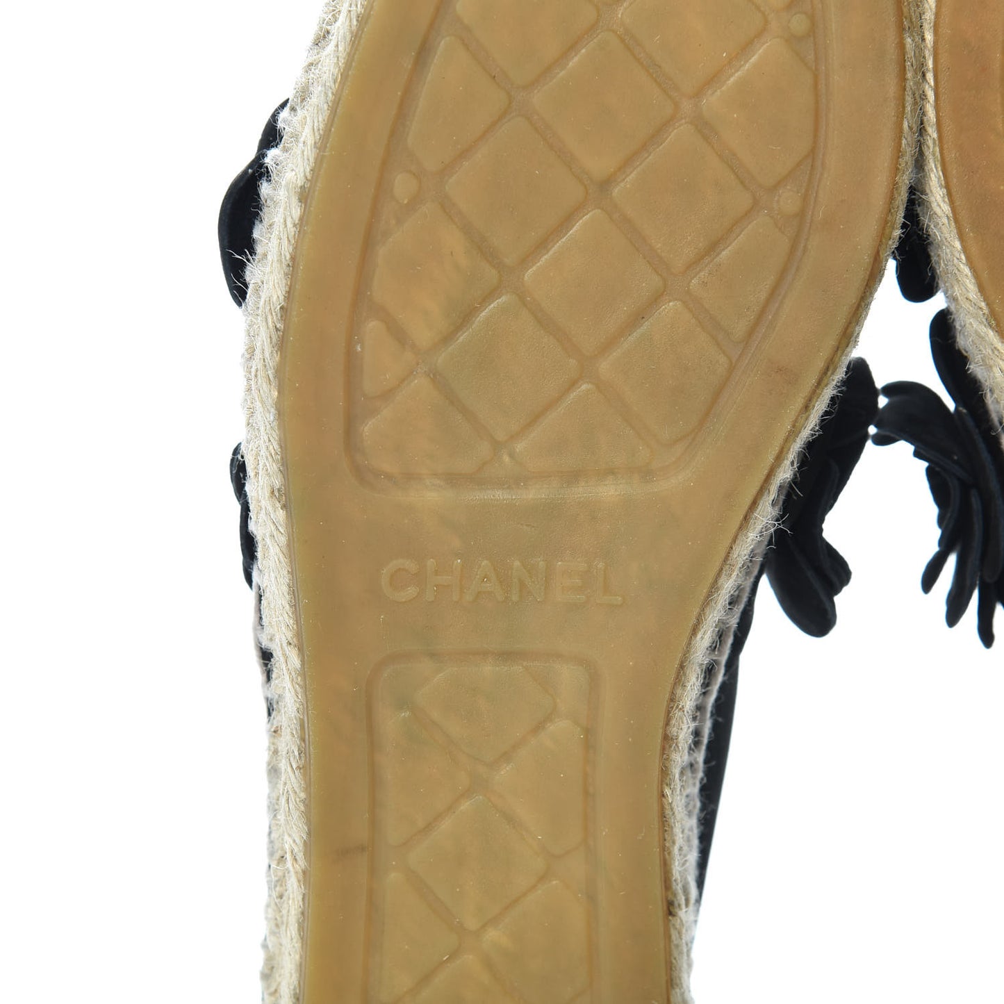 Suede Camellia CC Espadrilles 39 Black
