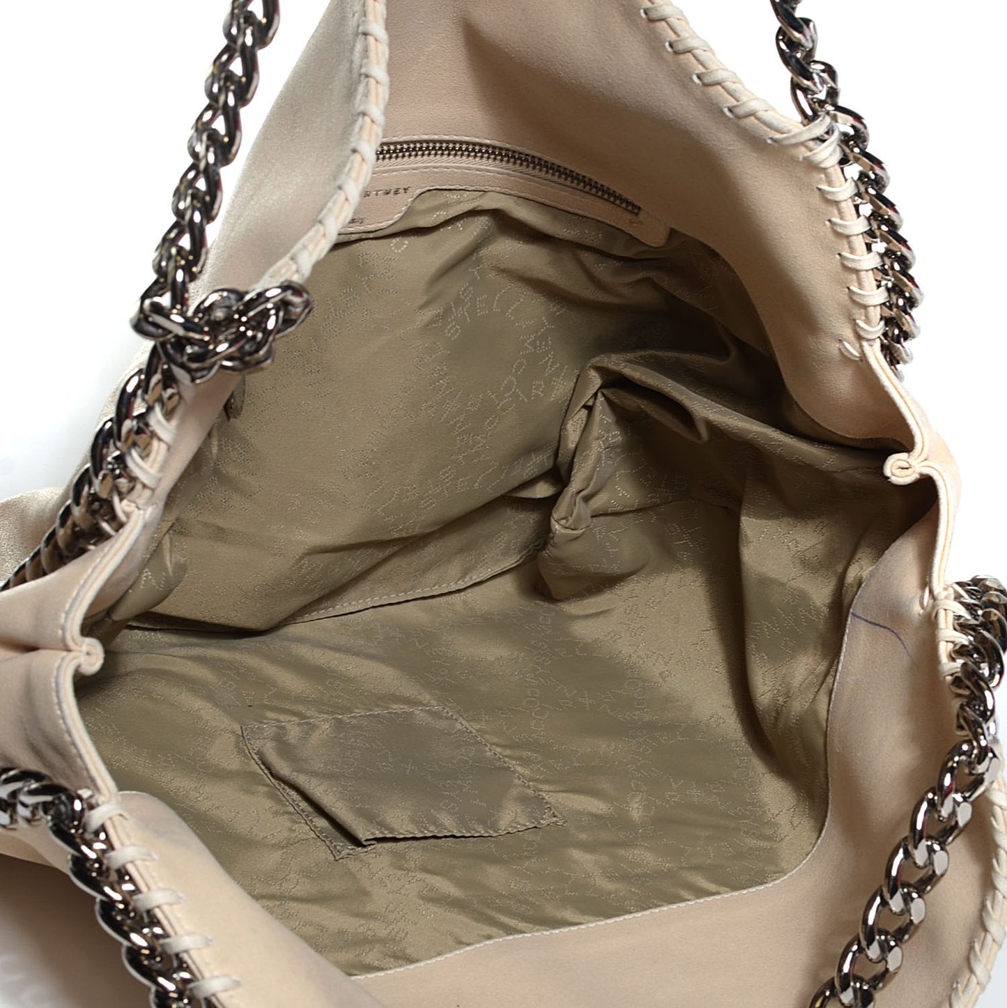 Shaggy Deer East West Falabella Tote Beige