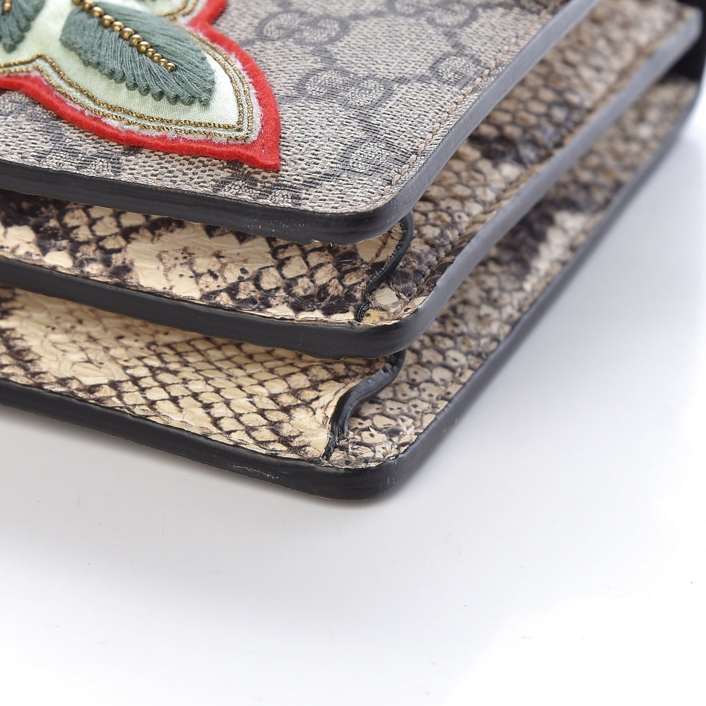 GG Supreme Monogram Python Embroidered Small Dionysus Shoulder Bag