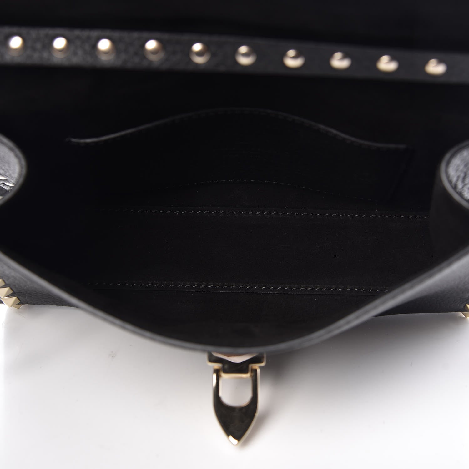 Valentino Garavani Pebbled Calfskin Medium Rockstud Flip Lock Crossbody Bag Black 5 of 9
