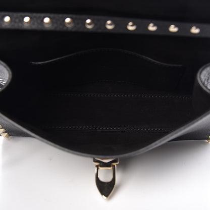 Valentino Garavani Pebbled Calfskin Medium Rockstud Flip Lock Crossbody Bag Black 5 of 9