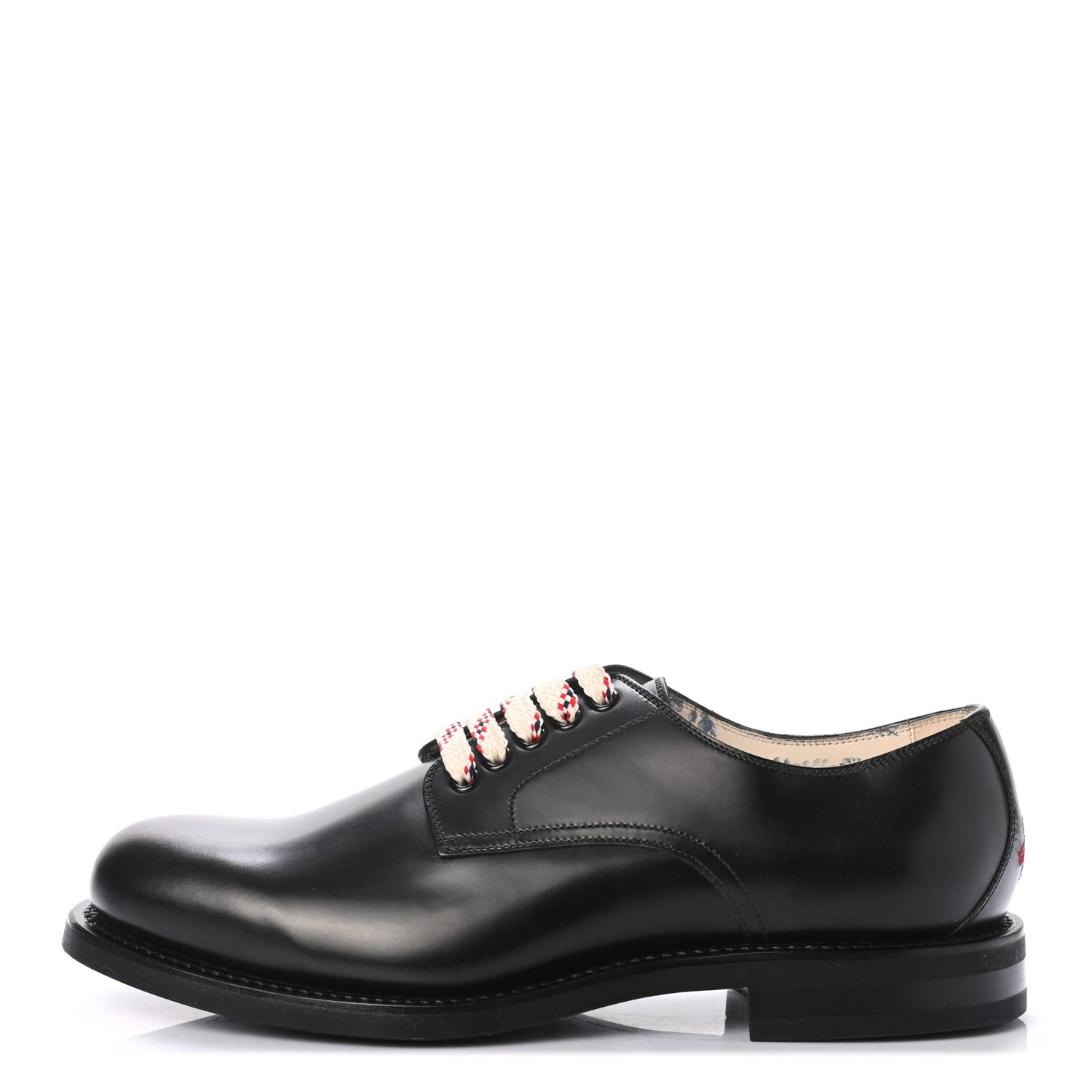 Gucci Calfskin Mens Lace Up Derby Loafers 7.5 Black 1 of 7