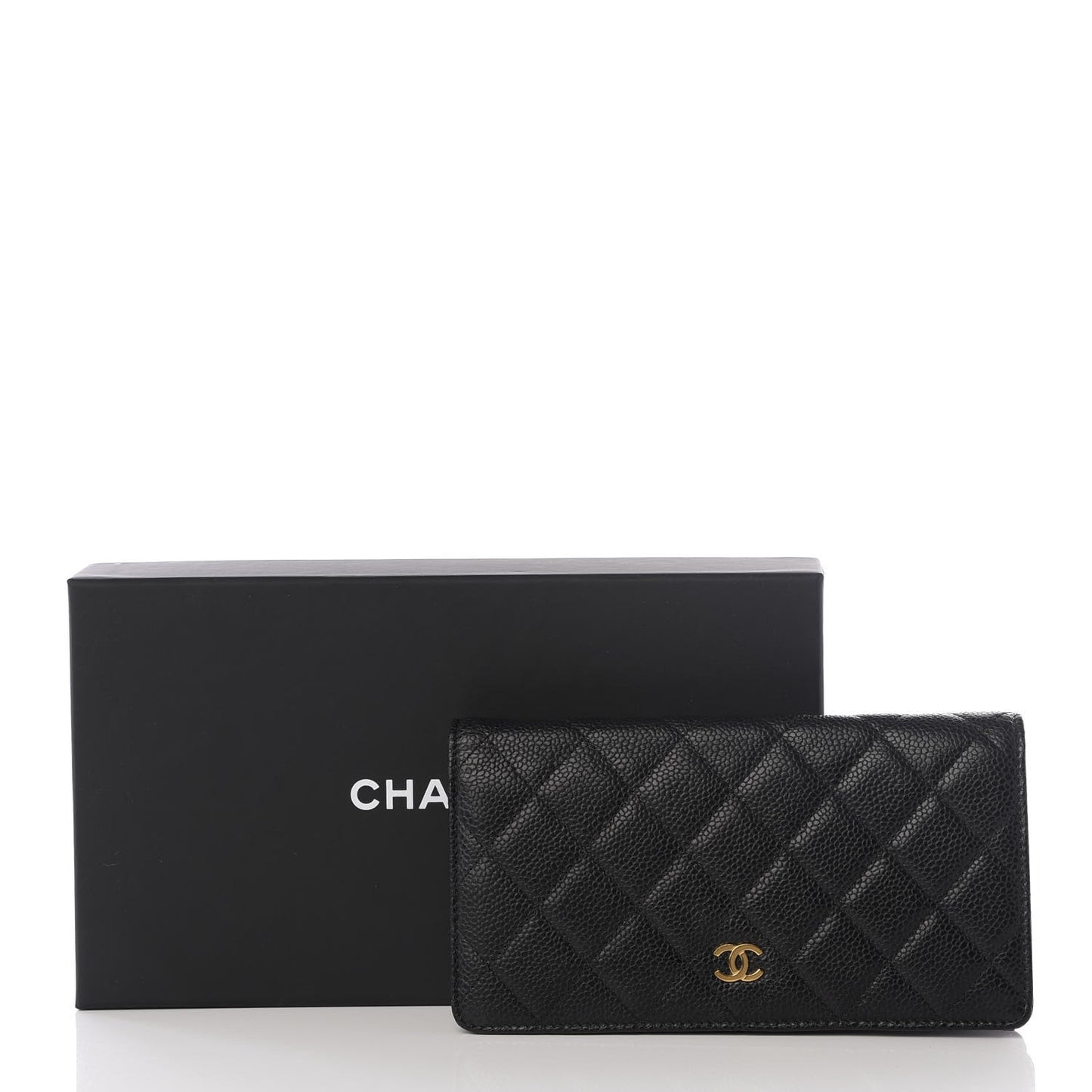 Caviar Quilted Yen Wallet Black