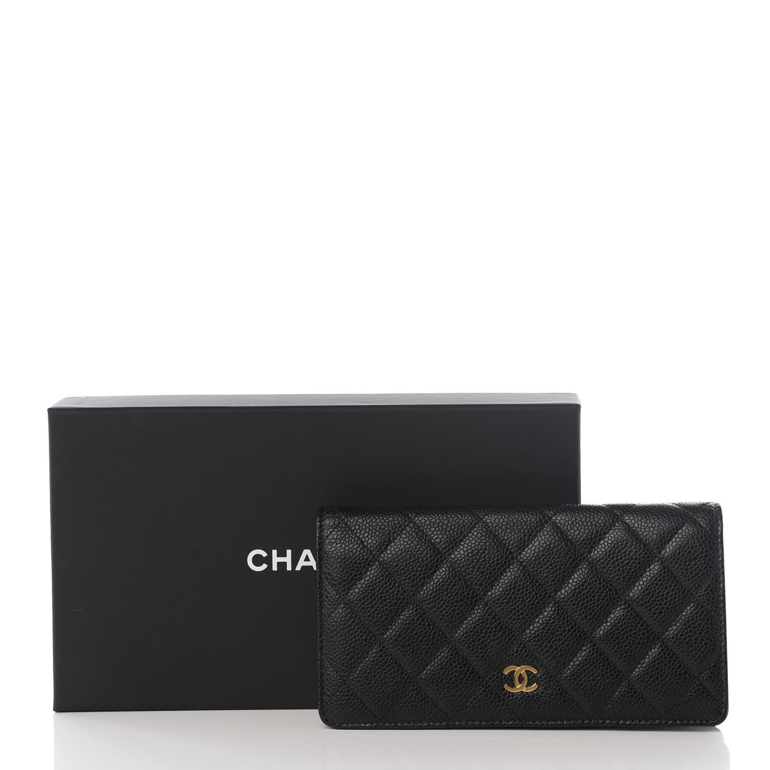 Chanel Caviar Quilted Yen Wallet Black 10 of 10