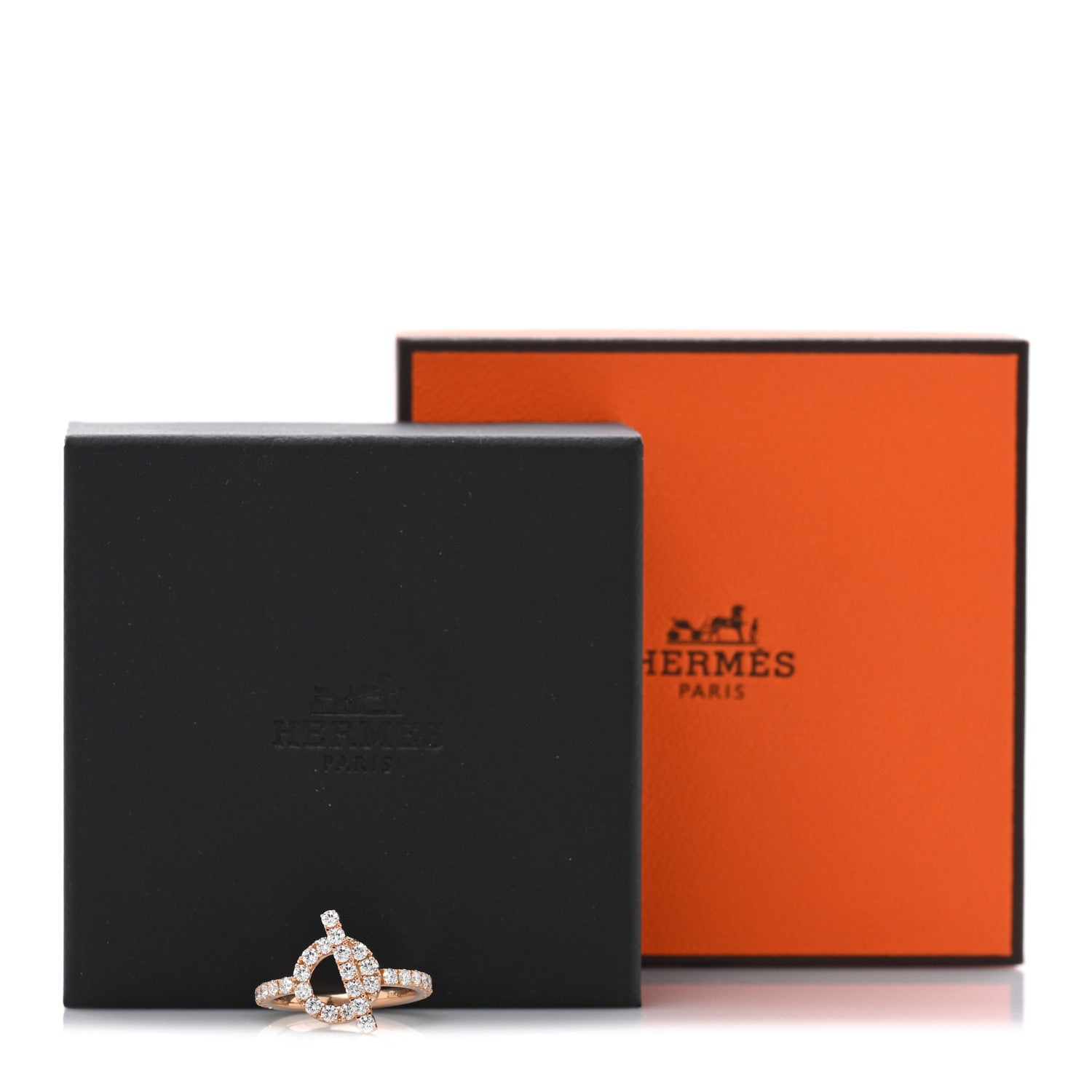 Hermes 18K Rose Gold Diamond Finesse Ring 5 of 5