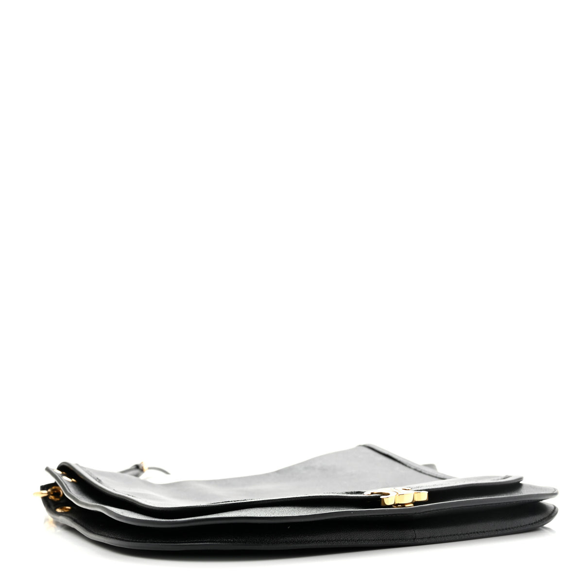 Celine Shiny Lambskin Soft Triomphe Besace Bag Black 4 of 13