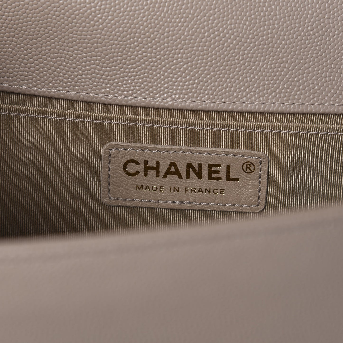 Caviar Quilted Medium Boy Flap Dark Beige