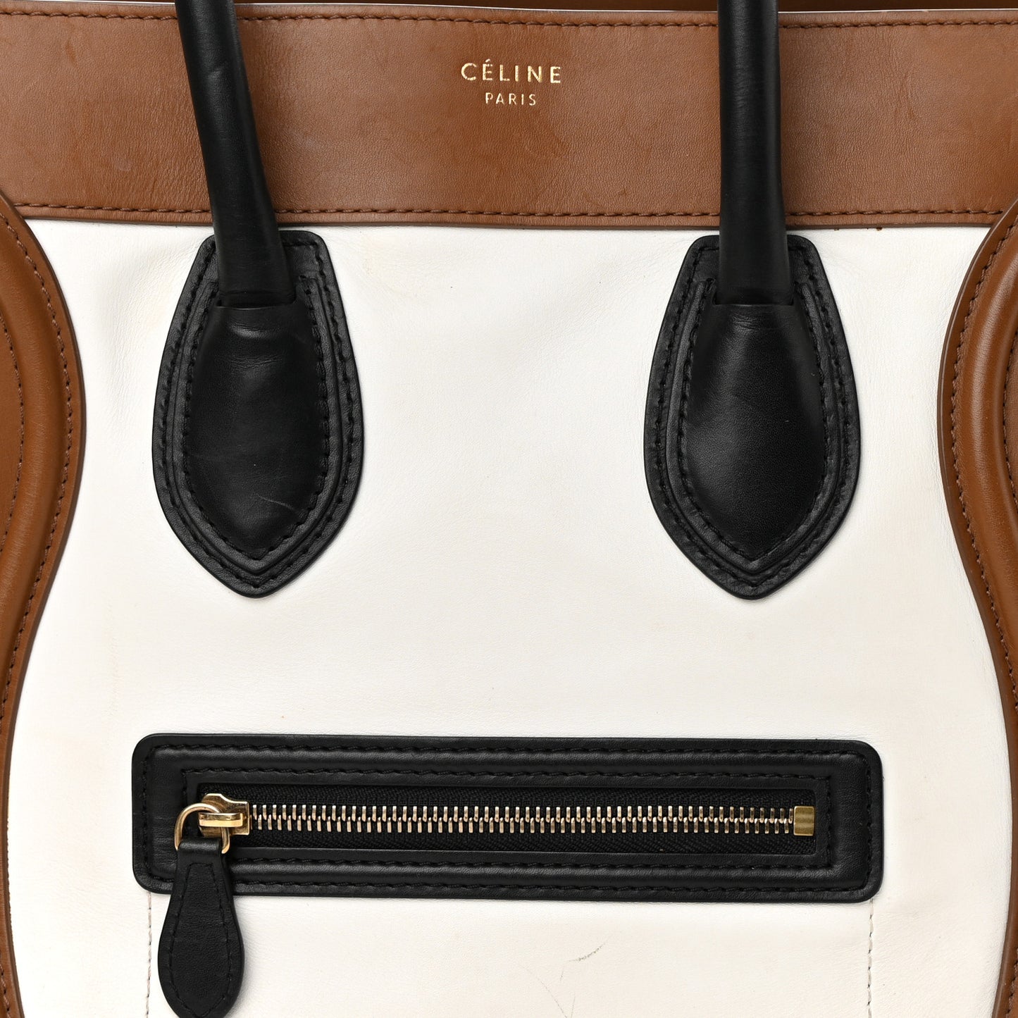 Smooth Calfskin Micro Tri-Color Luggage Brown