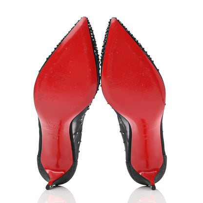 Christian Louboutin Rete Glitter Mini Specchio Strass Follies 70 Pumps 38 Black 7 of 11