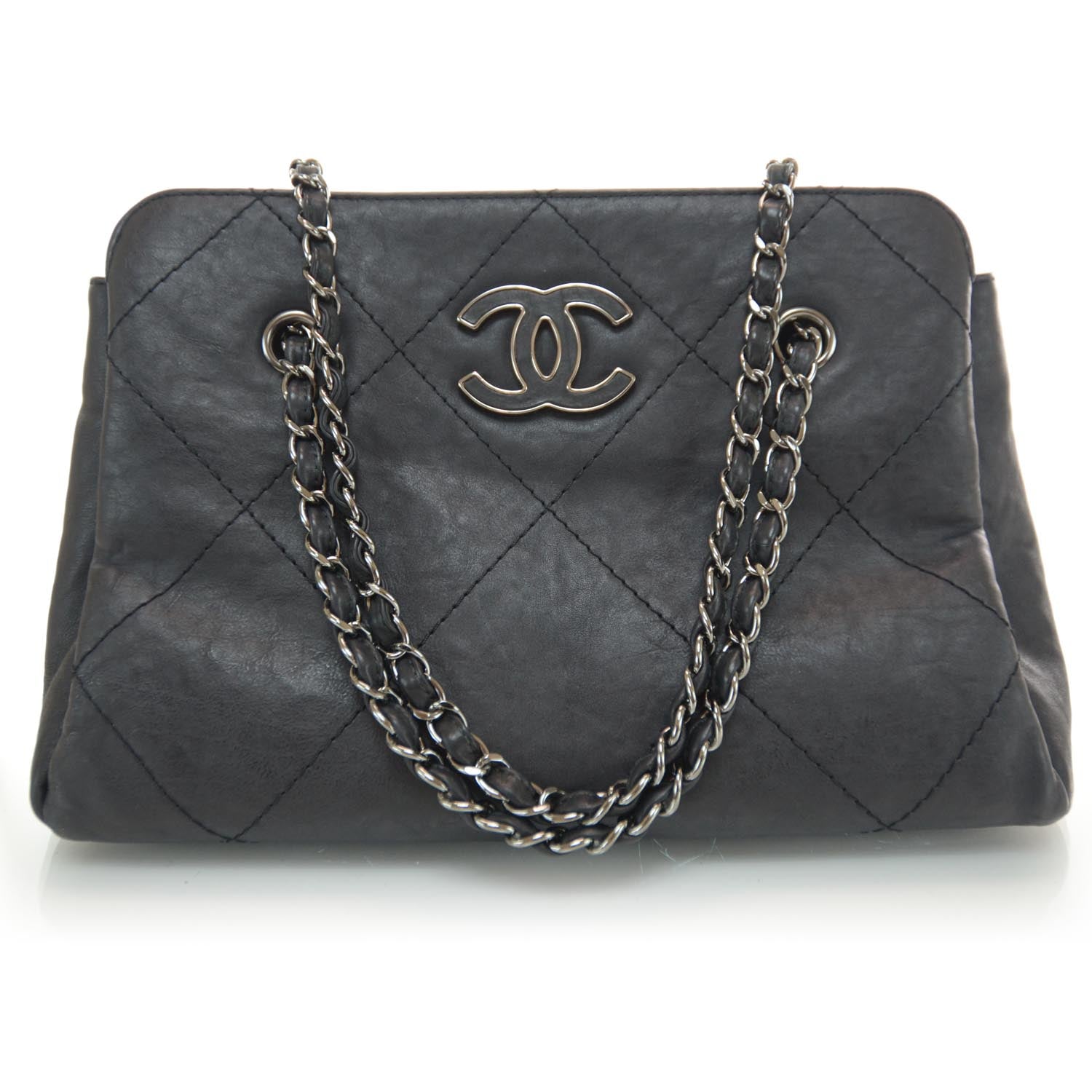 Chanel Leather Large Shopper Tote Black 1 of 9