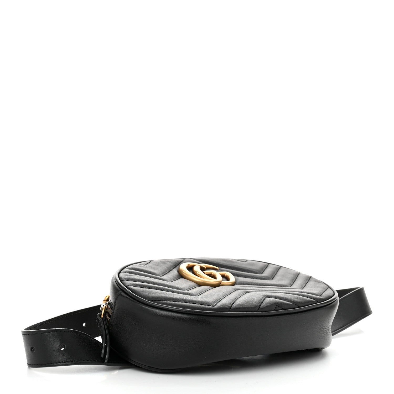 Gucci Calfskin Matelasse GG Marmont Belt Bag 85 34 Black 4 of 10