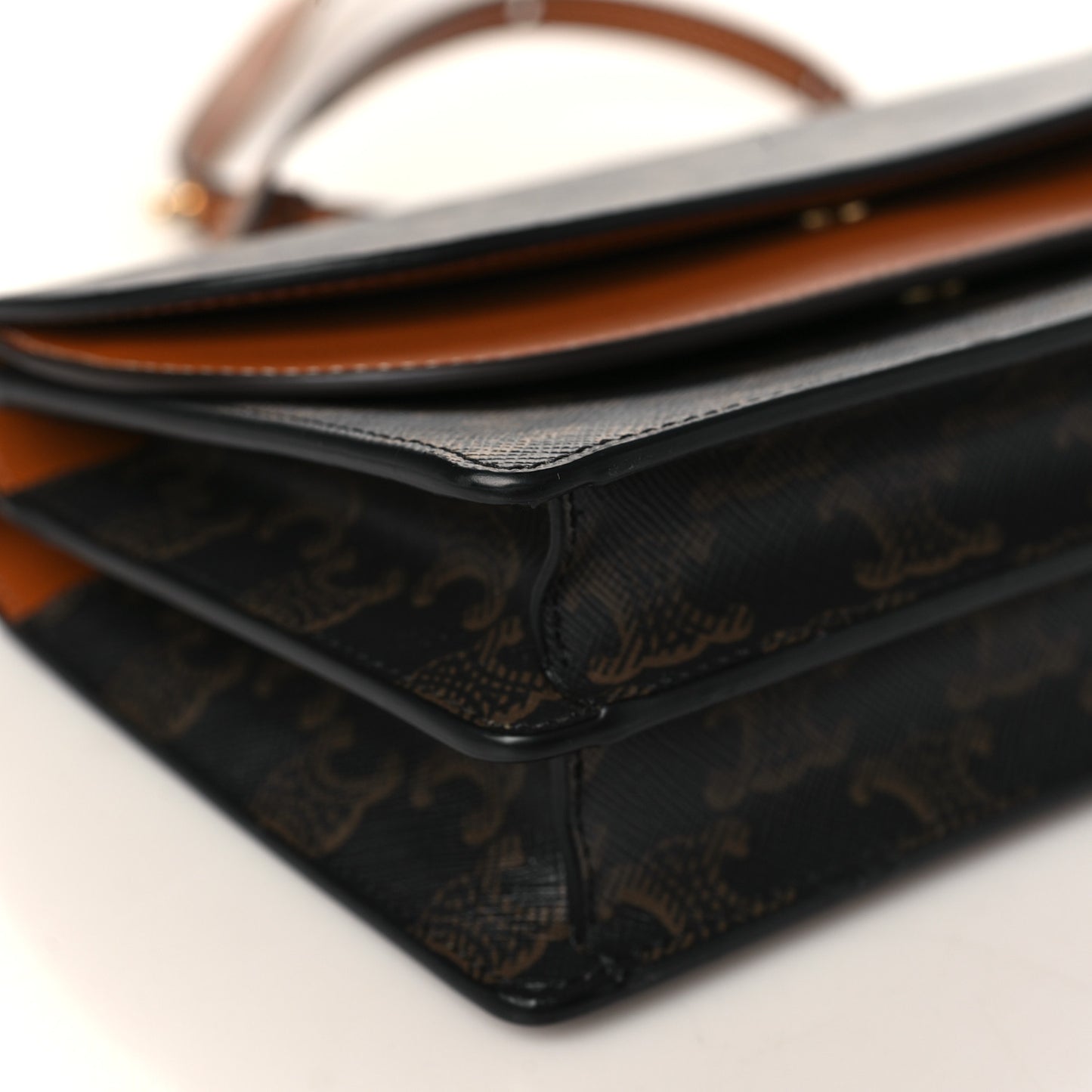 Triomphe Canvas Lambskin Wallet On Strap Tan