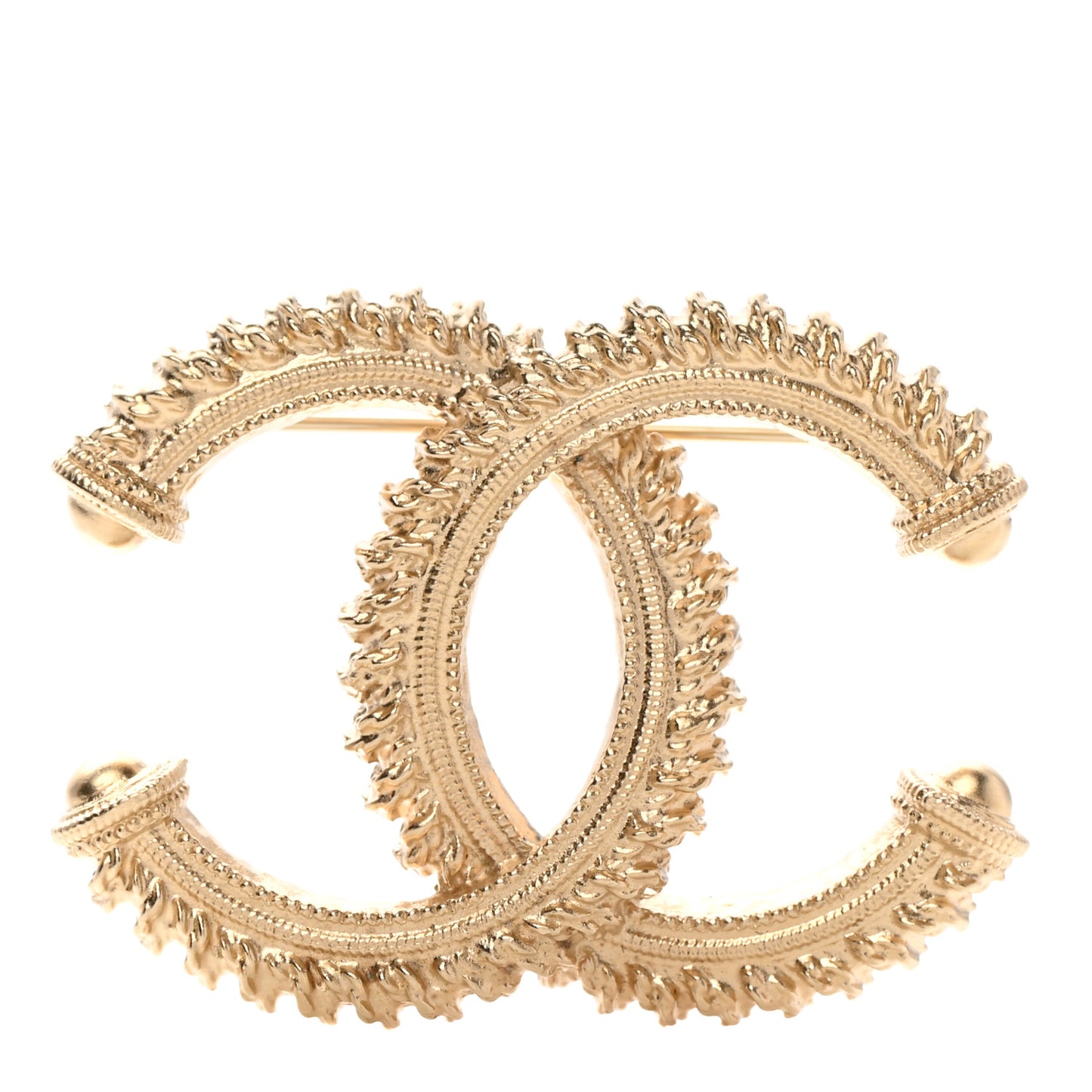 Metal CC Brooch Light Gold