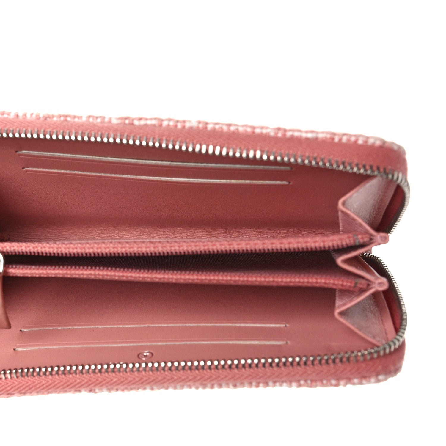 Chanel Lurex Canvas Deauville Medium Zip Around Wallet Pink 5 of 12