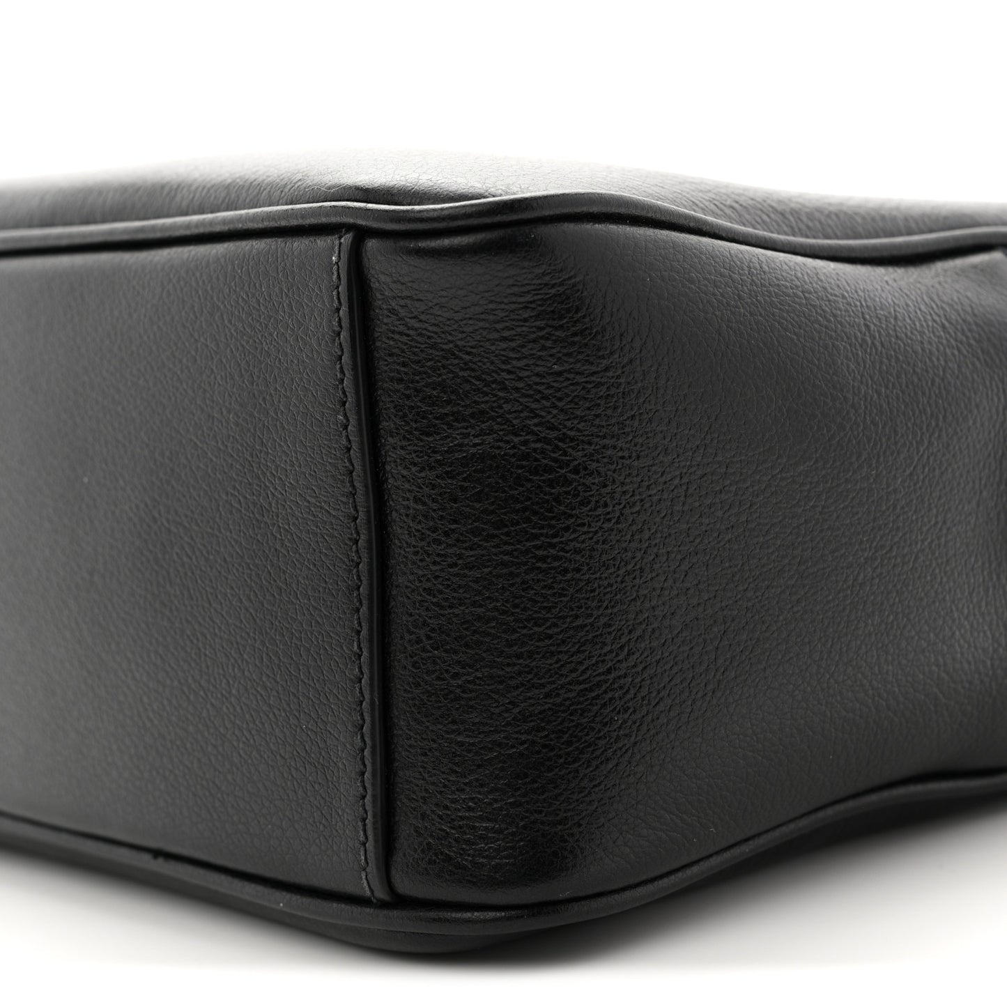 Glace Calfskin Embossed Logo Crossbody Black