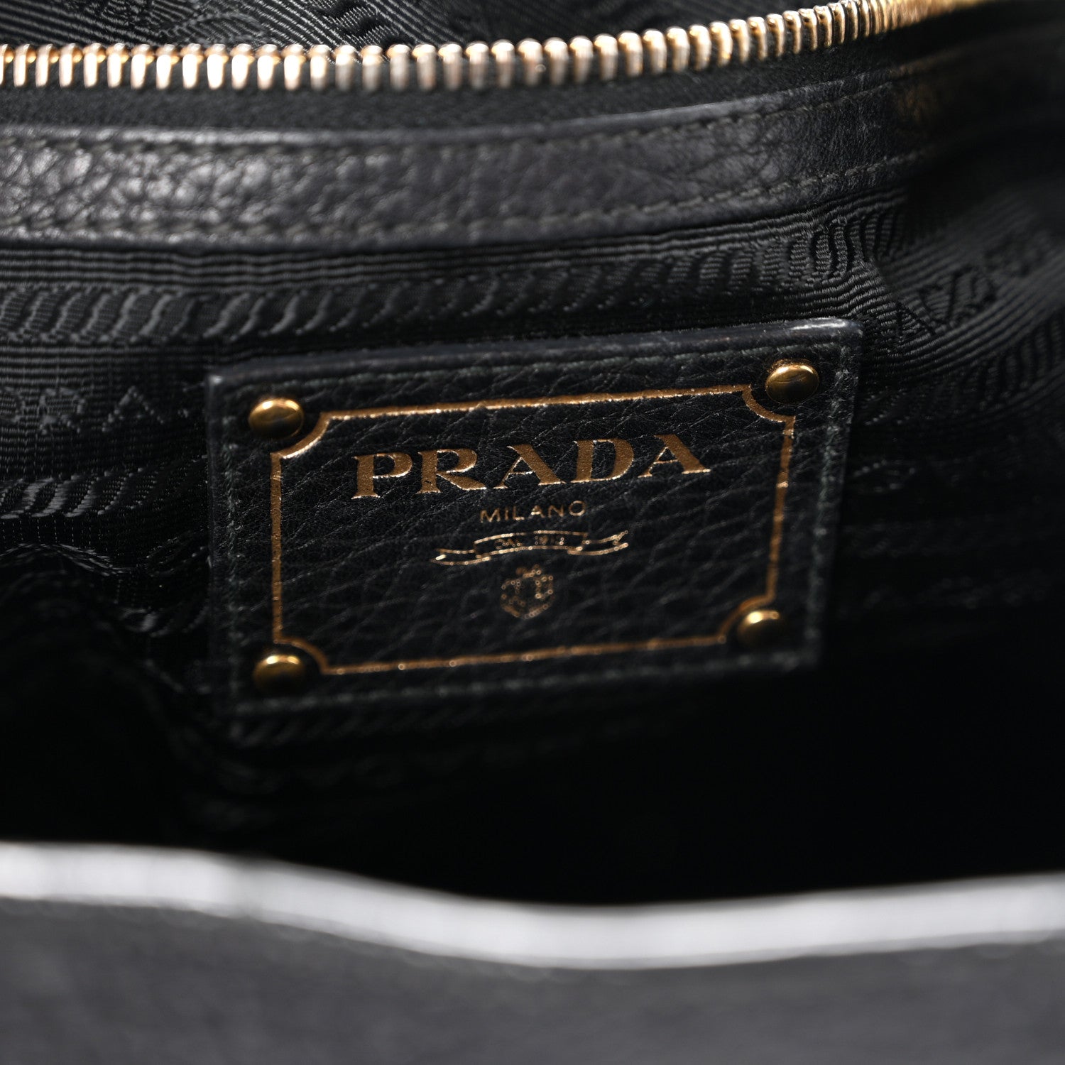Prada Vitello Daino Tote Black 6 of 11