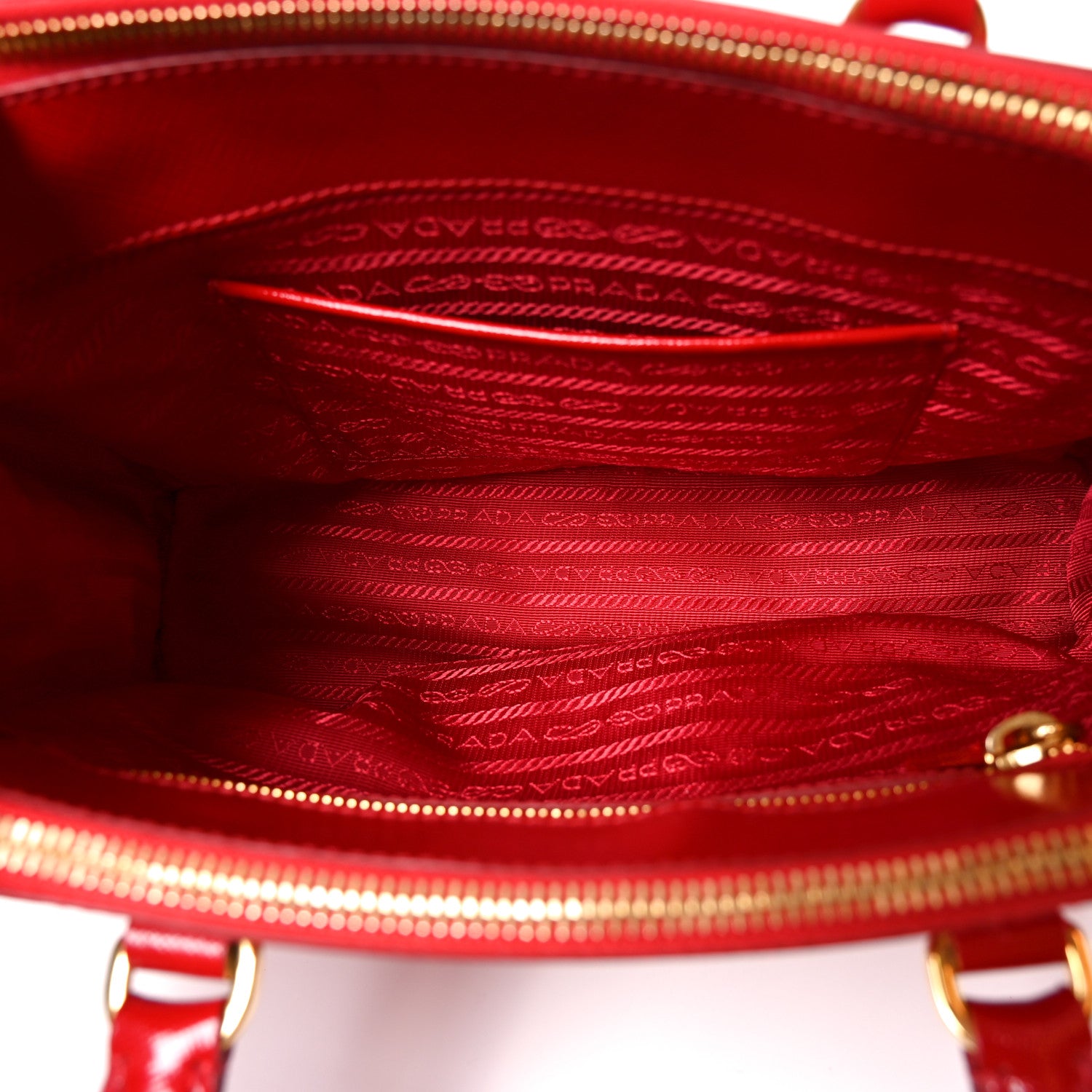 Prada Saffiano Vernice Mini Galleria Double Zip Tote Rosso 5 of 9