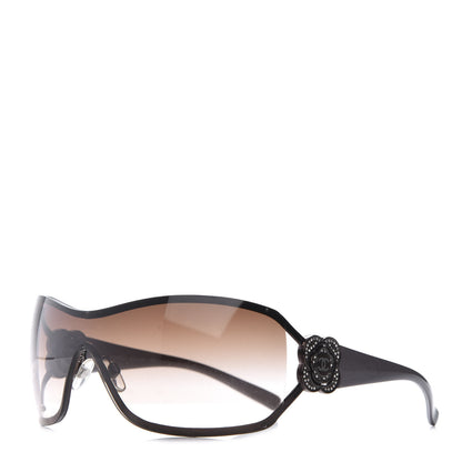 Chanel Swarovski Crystal Camellia CC Sunglasses 4164-B Bronze 1 of 7