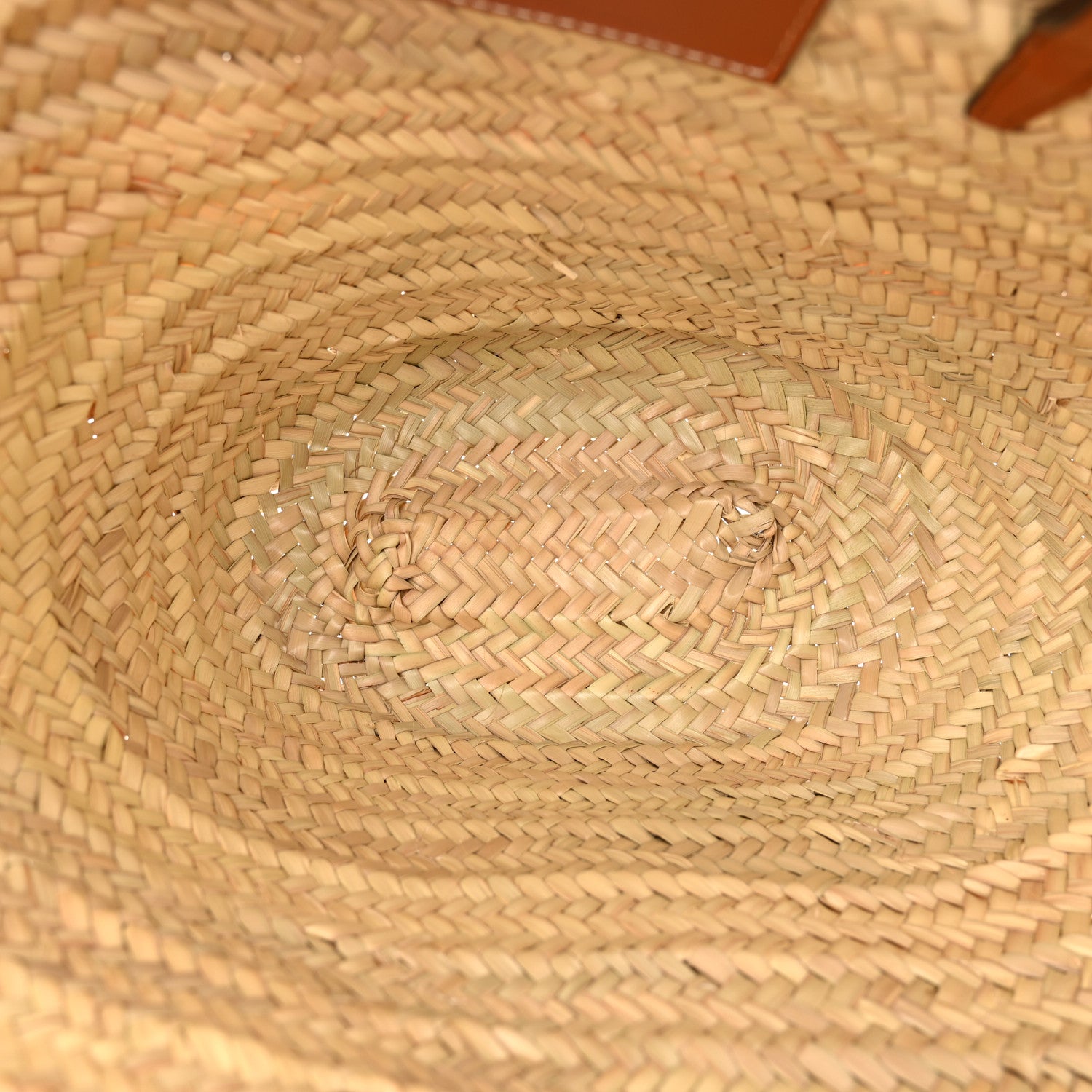 Celine Raffia Calfskin Triomphe Medium Panier Tan 5 of 9