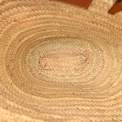 Celine Raffia Calfskin Triomphe Medium Panier Tan 5 of 9