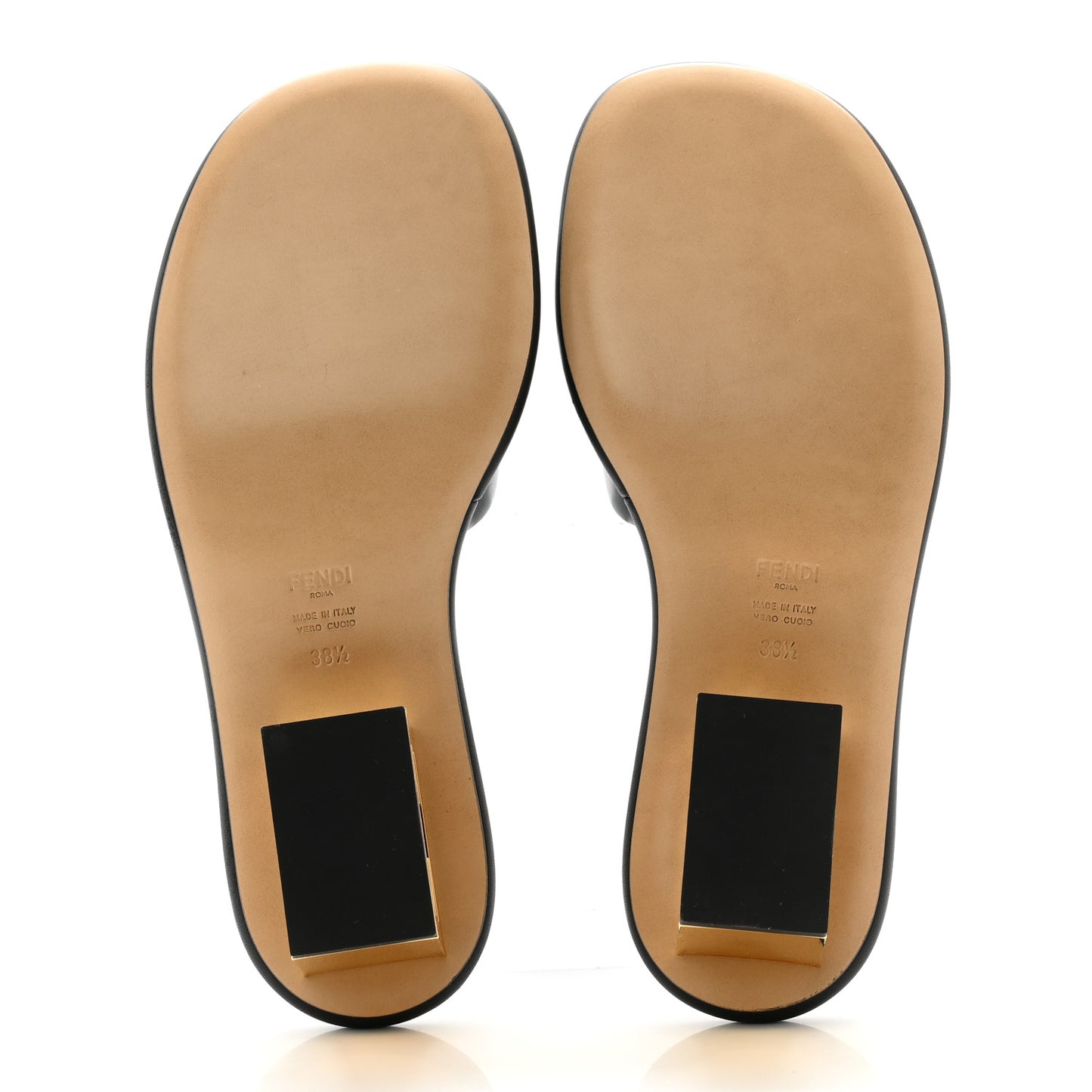 Nappa Baguette 60mm Slide Sandals 38.5 Black